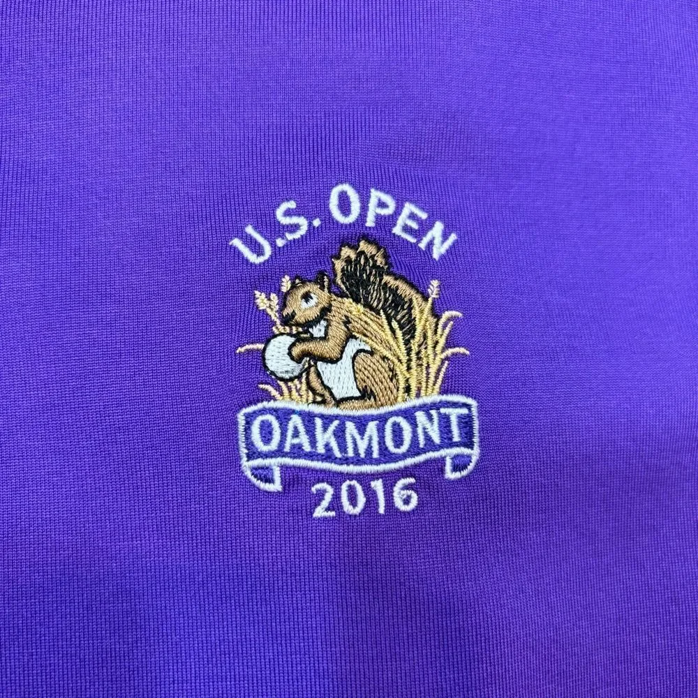 Rare Men’s Polo Ralph Lauren Gold PurpleUS Open Oakmont 2016 Polo Golf Shirt XXL